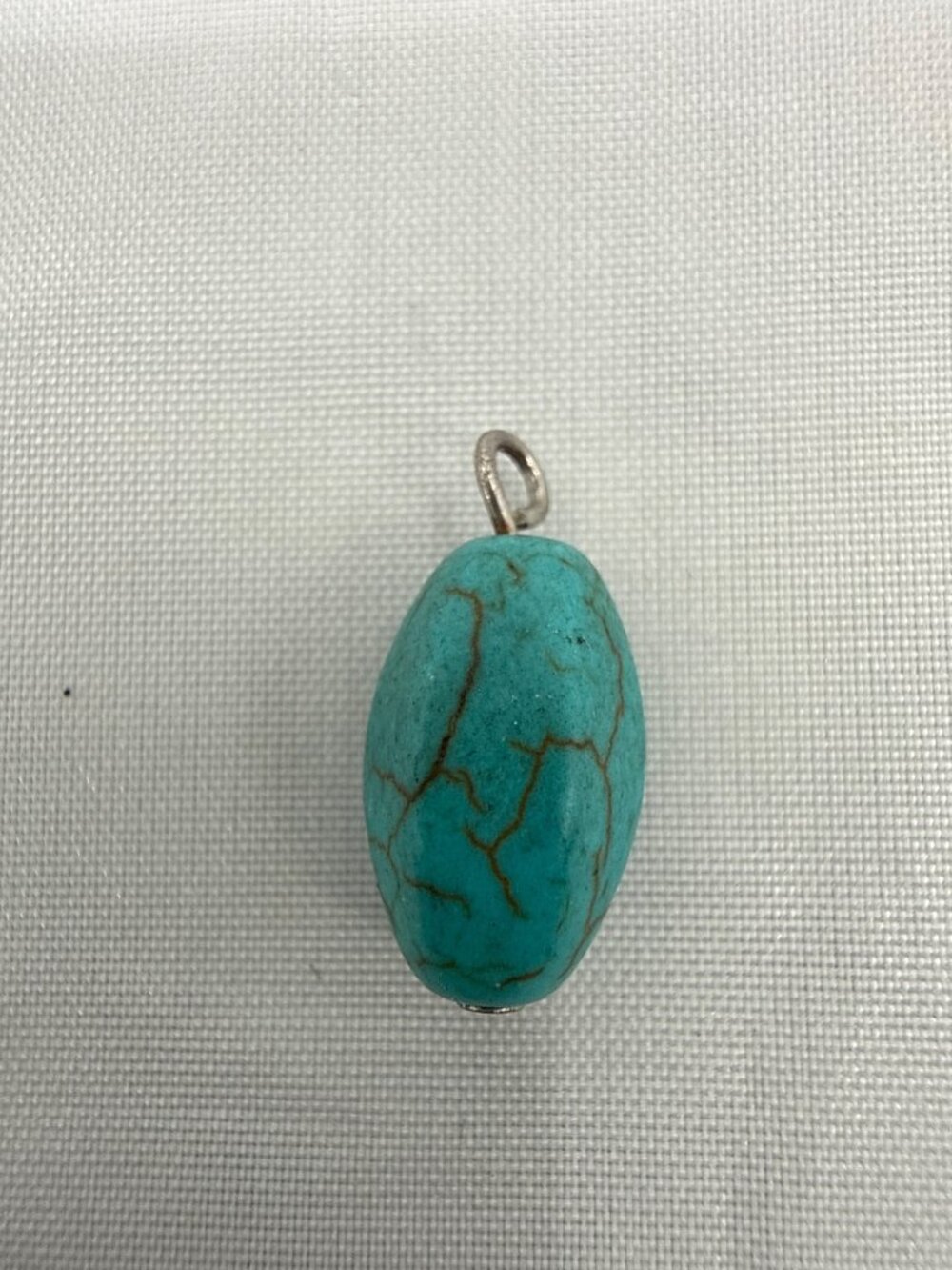 Boho Turquoise Blue Oval Gemstone Pendant Charm Indie Western Y2K Cottagecore